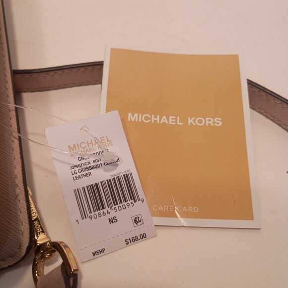 NWT MICHAEL KORS Jet Set Soft Pink Saffiano Leather Convertible Clutch-Crossbody - Picture 11 of 13